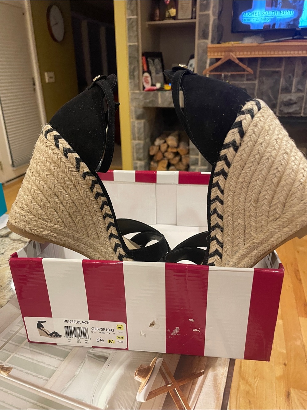 NWT Circus by Sam Edelman Black Suede Espadrille Wedge Sandals